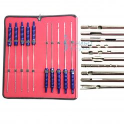 Stainless Steel Liposuction Cannula Set of 10 pcs With Aluminum Fixed Handle
