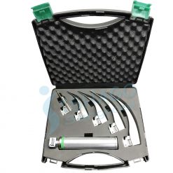 Miller 0 and Macintosh 1,2,3,4 Adult Fiber Optic Laryngoscope Set