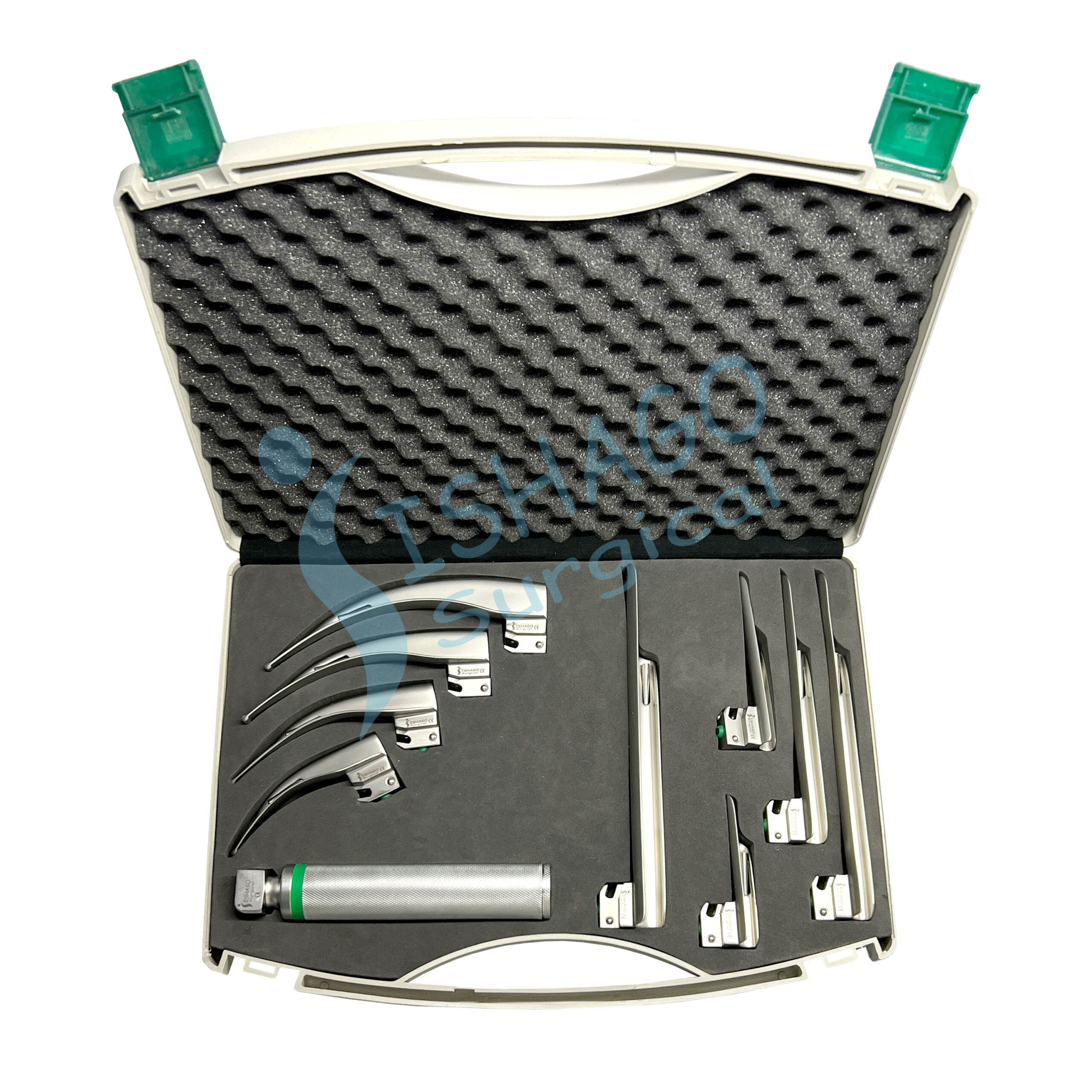 Fiber Optic Macintosh and Miller Laryngoscope Adult Set