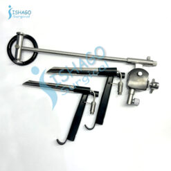 Set of 2 ENT Optical Fiber Self Retaining Direct Laryngoscopes with Chest Rod
