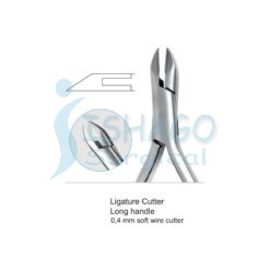 Ligature Cutter Long head 0,4 mm soft wire cutter