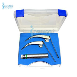 Adult Macintosh McCoy Flexible Fiber Optic Laryngoscope Set of 2 Blades with Ring Pattern Handle