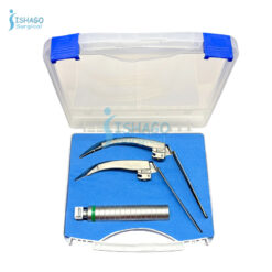 Adult Mega Light McCoy Flexible Integrated Fiber Optic Laryngoscope Set of 2 Blades with Ring Pattern Handle