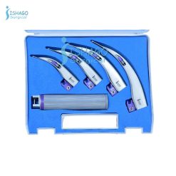 Disposable Purple Blades Macintosh Conventional Laryngoscope Set with Battery Silver in Box