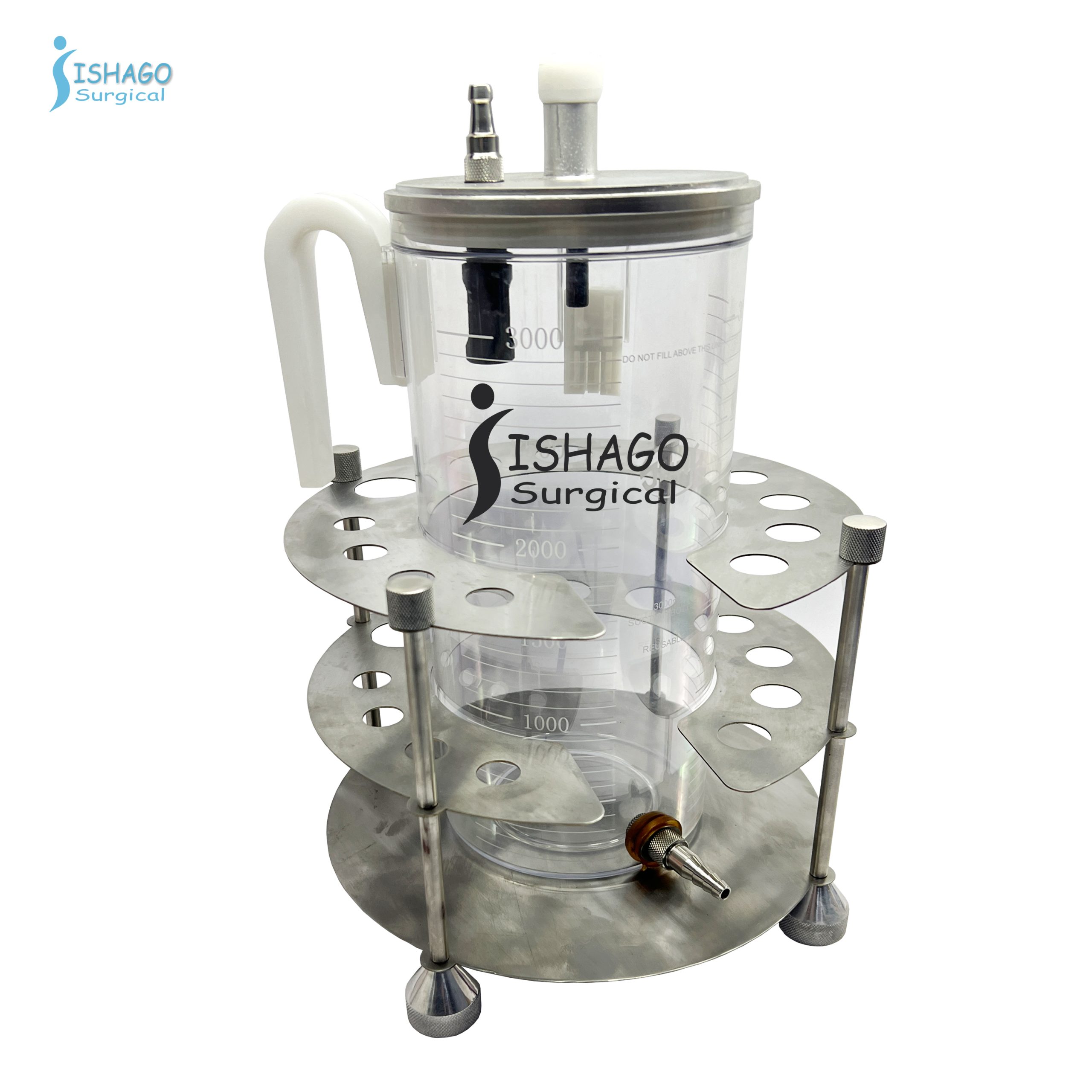 Liposuction Fat Collection Canister Jar with Stand (Autoclavable) (Art # 1059)