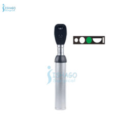 Brass Handle Five Aperture Ophthalmoscope in Leather Pouch