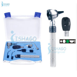 ENT Diagnostic Set With Five Aperture Ophthalmoscope With Pediatric Handle in Transparent Box