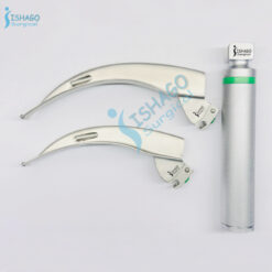 Macintosh Polio Fiber Optic Laryngoscope Set of 2 Blade Packed in Box